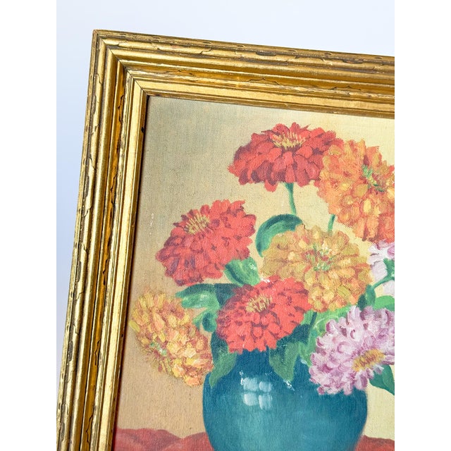 Traditional Original Floral Still Life Oil Painting For Sale - Image 3 of 8