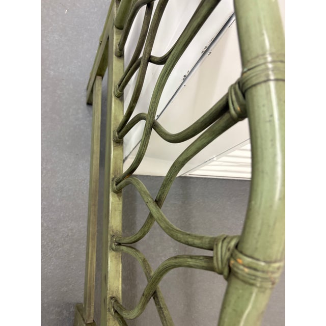 Pair of vintage rattan twin headboards in the original green-gray finish. The person I bought them from said they were...