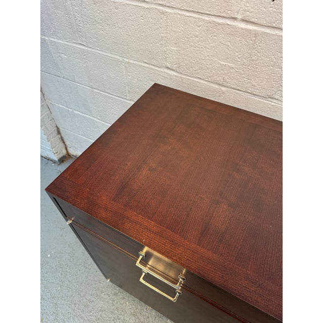 Wood Vintage Modern Walnut Office Credenza For Sale - Image 7 of 17