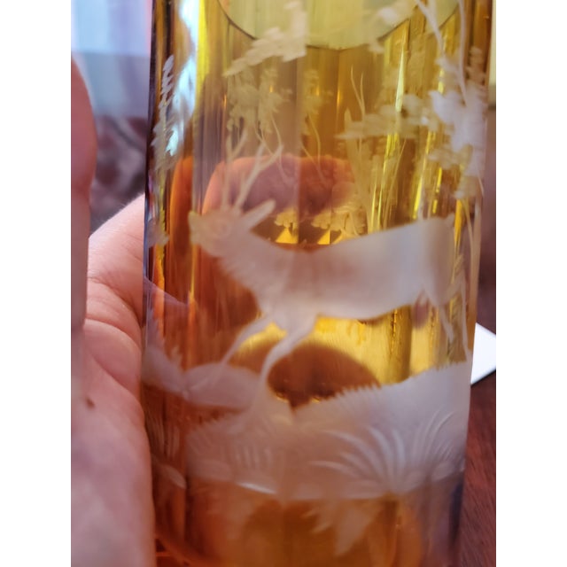 Antique Bohemian Glass Moser Deer Goblet For Sale - Image 4 of 12