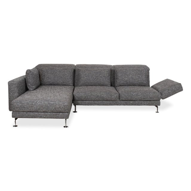 Moule Fabric Corner Sofa in Grey with Manual Function and Left Chaise Lounge from Brühl For Sale - Image 17 of 18