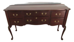 1990s Harden Solid Cherry Queen Anne Sideboard