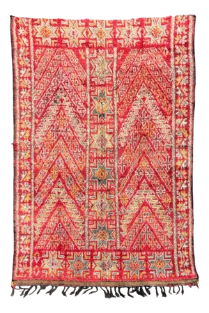 Vintage Boujad Berber Rug with Geometric Tribal Masterpiece, 1990s