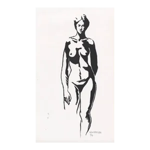 1984 William Sildar Female Nude Woodblock