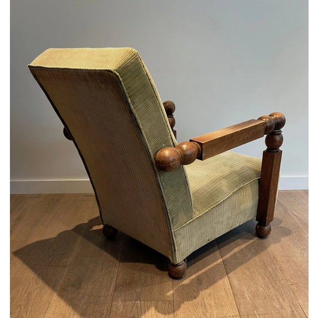 This large comfortable armchair is made of wood and velvet (the velvet is worn and needs to be changed). This is a French...