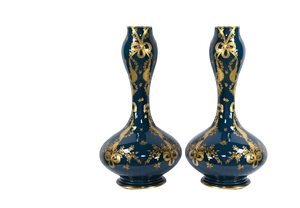 Late 19th Century Gien Ceramic Vases, Set of 2