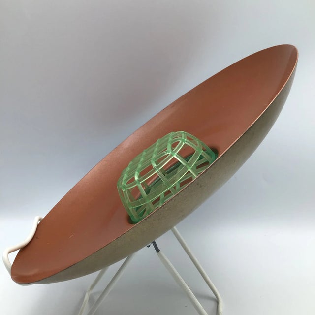 Metal Metal Ikebana Vase With Locking Removable Plastic Frog For Sale - Image 7 of 13