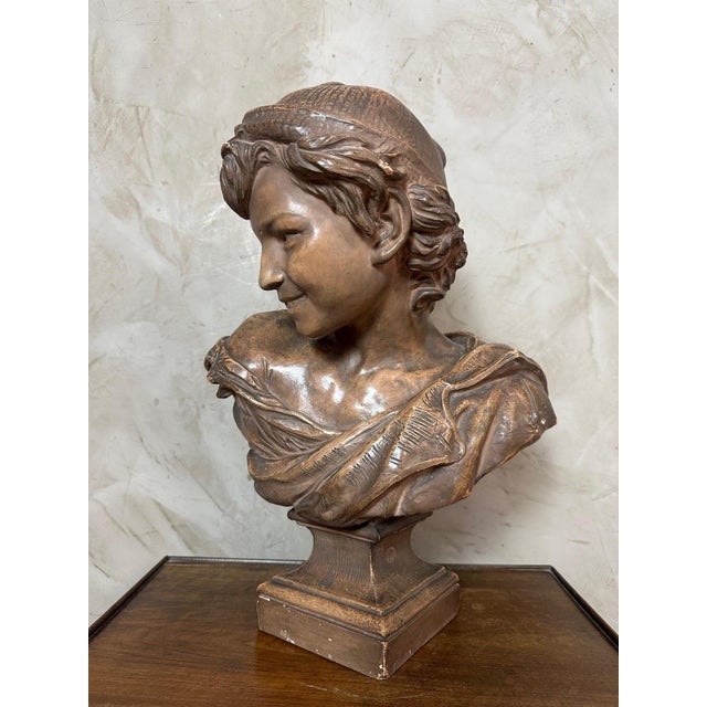 After Jean-Baptiste Carpeaux, Bust, Early 20th Century, Terracotta For Sale - Image 4 of 12