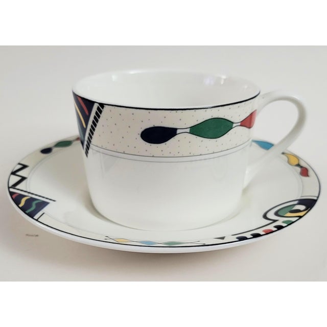 Ceramic Set of 8 MCM Modern Porcelain Cup & Saucer " Headline Ultima +" by Mikasa For Sale - Image 7 of 12