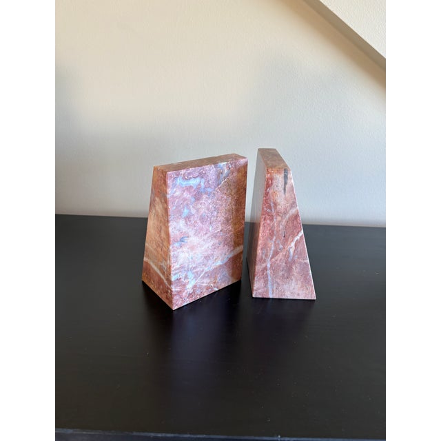 Mid-Century Modern Vintage Polished Stone Bookends For Sale - Image 3 of 3