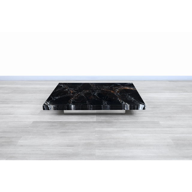 Mid-Century Italian Faux Marble Coffee Table by Willy Rizzo, 1970s For Sale In Los Angeles - Image 6 of 11