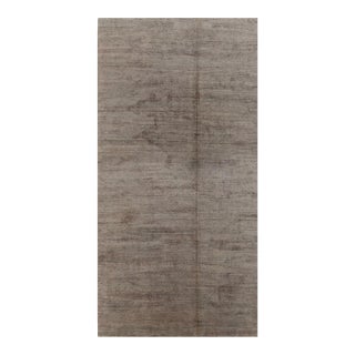 Rug & Kilim’s Modern Textural Rug in Neutral Taupe and Gray Tone-on-Tone -12x24 For Sale