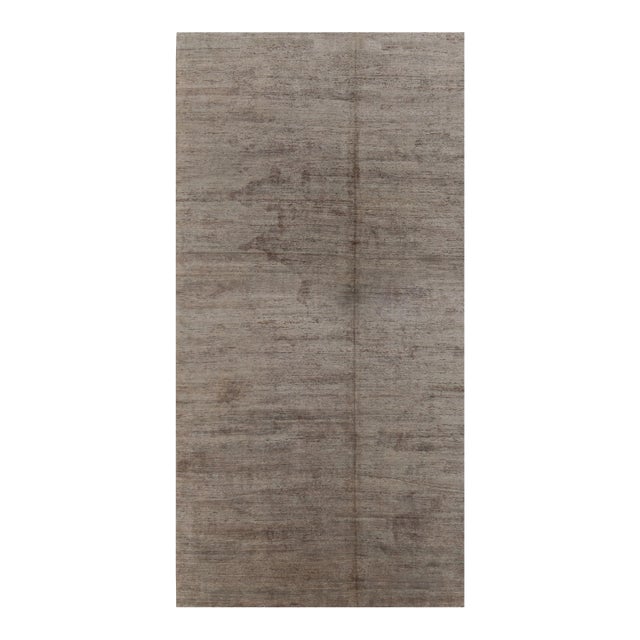 Rug & Kilim’s Modern Textural Rug in Neutral Taupe and Gray Tone-on-Tone -12x24 For Sale