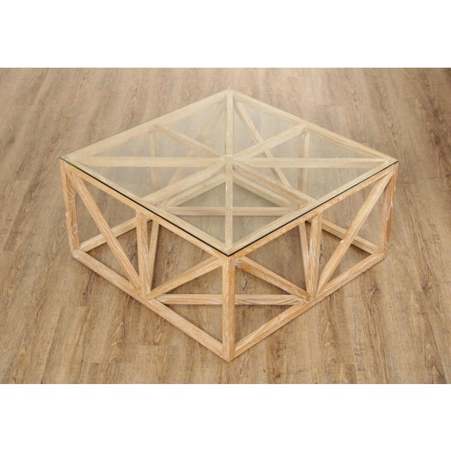 2010s Elk Home 'Axes Collection' Square Glass Top Coffee Table For Sale In Philadelphia - Image 6 of 13