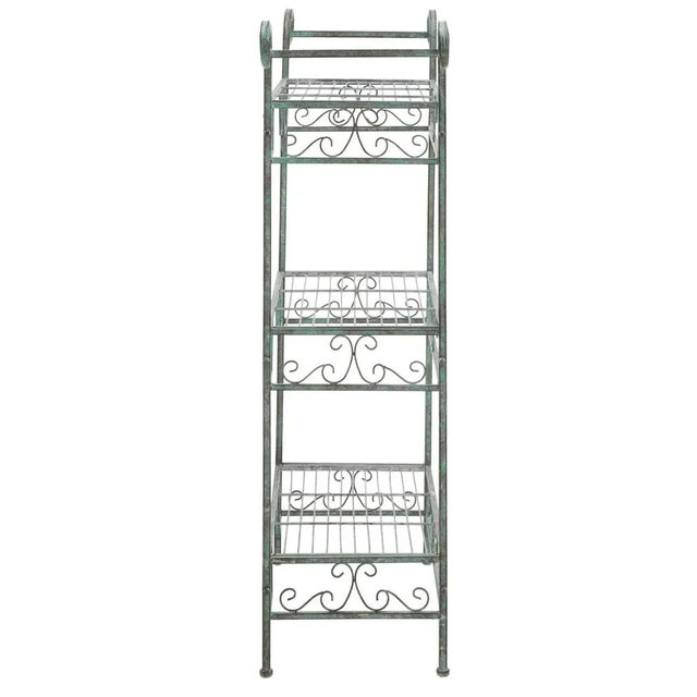 Contemporary Noreen 3 Tier Shelf - Antique Dark Green For Sale - Image 3 of 10