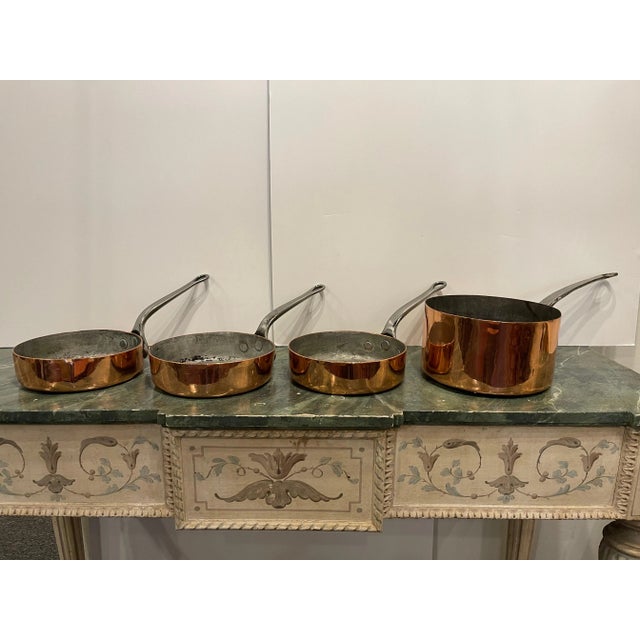 French Four Copper Pots in Different Sizes, 19th Century - Set of 4 For Sale - Image 4 of 4