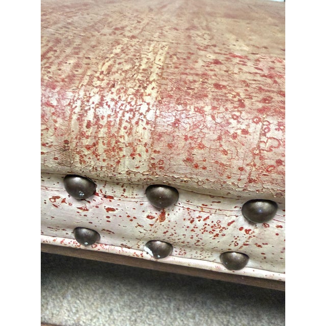 Thomas O'Brien Century Rustic Speckled Cork Wood Trestle Bench For Sale - Image 10 of 15