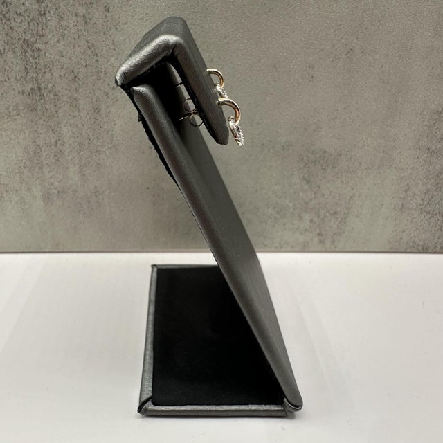 Contemporary Diamond Circle Drop Earrings in 14kt Yellow Gold – 0.08ctw, New, A Pair For Sale - Image 3 of 5