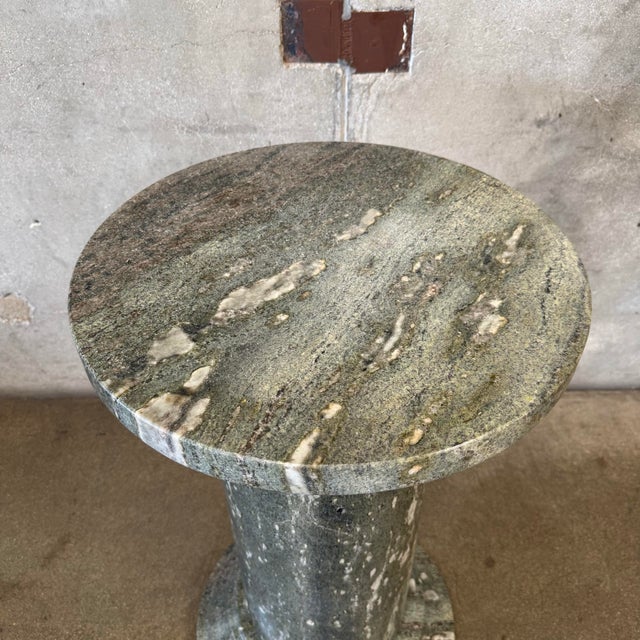 Early 20th Century Vintage Green Marble Pedestal #1 For Sale - Image 5 of 10
