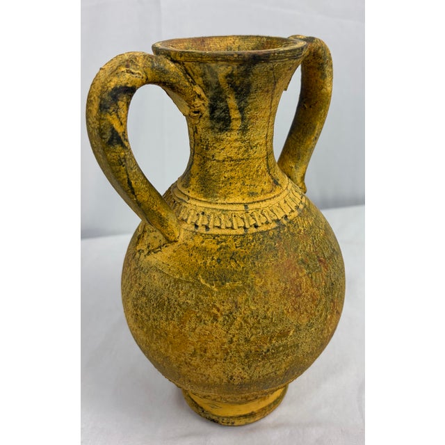Late 20th Century Italian Scavo Style Terracotta Amphora Urn | Rustic Mediterranean Vessel For Sale In Greensboro - Image 6 of 9