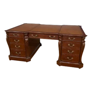 Traditional Mahogany Partners Desk by Leighton Hall - Showroom Sample
