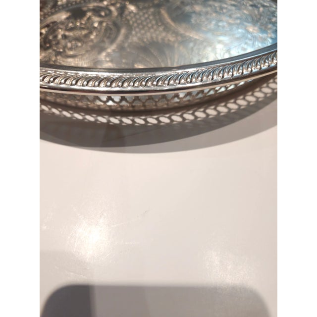 Silver Vintage W.M.W. Rogers Silverplate Tray For Sale - Image 8 of 12