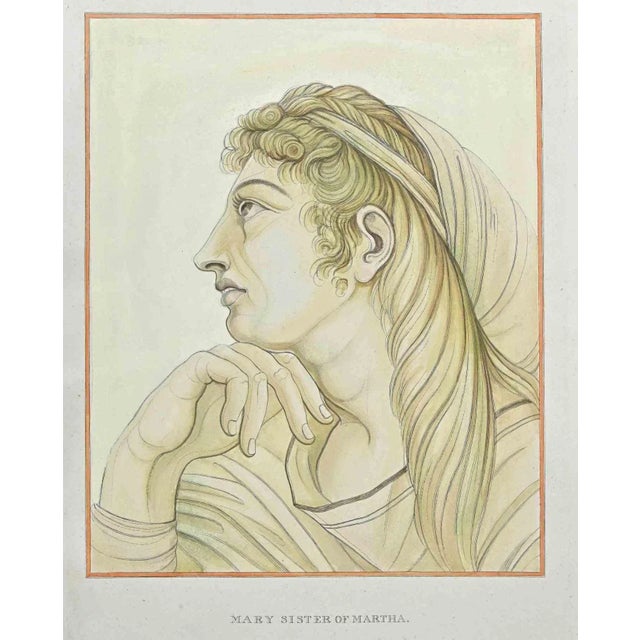 Mary Sister Of Marthais an etching realized by Thomas Holloway for Johann Caspar Lavater's "Essays on Physiognomy,...