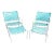 Vintage Tropitone Turquoise and White Woven Strap Patio Chairs and Ottomans — Set of 4 For Sale