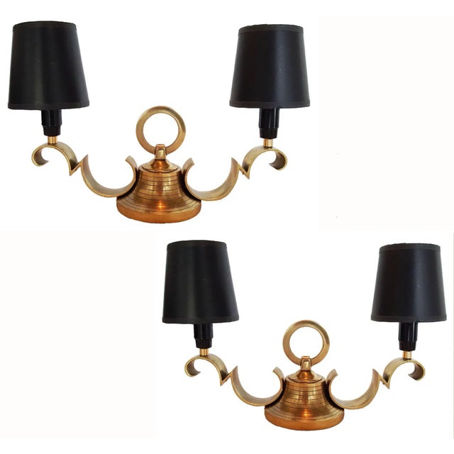 Vintage French Bronze "Bouts de Tables" Lamps - A Pair For Sale