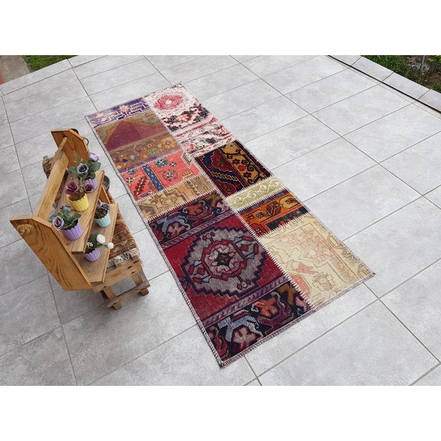 Turkish Oushak Vintage Handknotted Wool Rug For Sale - Image 3 of 5