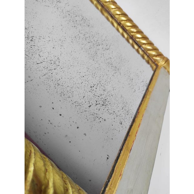 Glass Antique French Restoration Painted Trumeau Mirror, 1830s For Sale - Image 7 of 11