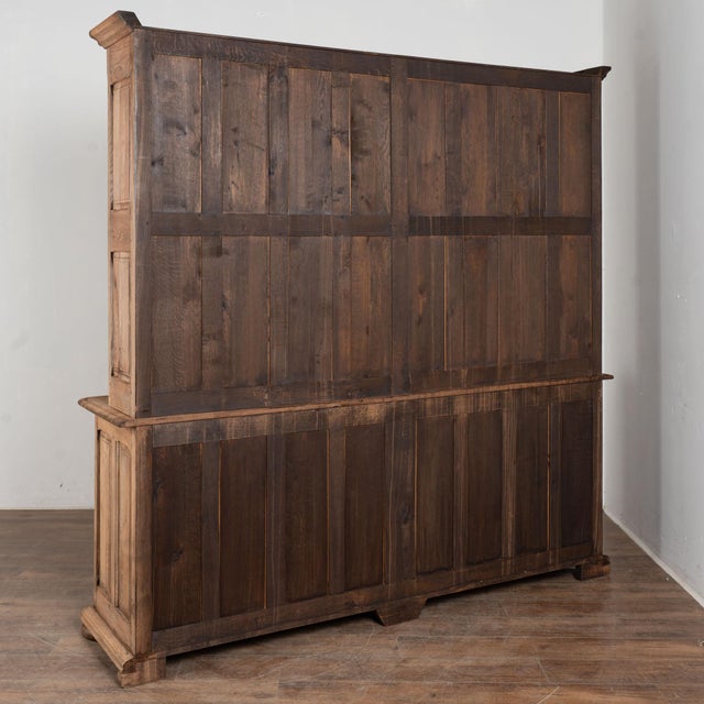 Large 20th Century French Bleached Oak Bookcase Display Cabinet For Sale - Image 10 of 10