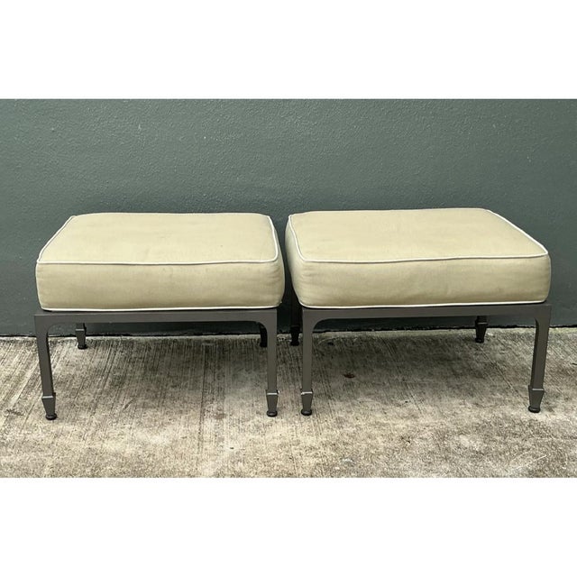 Vintage McKinnon and Harris Cast Aluminum Chairs With Ottomans - A Pair For Sale - Image 14 of 18