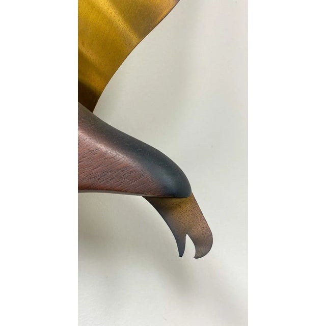 Brass Plated Seagull Bird Wall Sculpture in Flight Attributed to C.Jere, a Pair For Sale In New York - Image 6 of 10