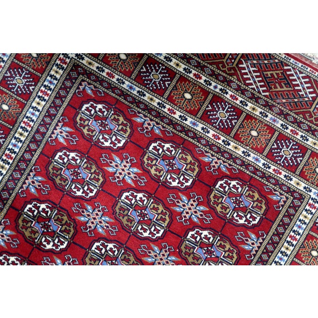 1960s 1960s, Vintage Uzbek Bukhara Rug 4' X 7' For Sale - Image 5 of 14