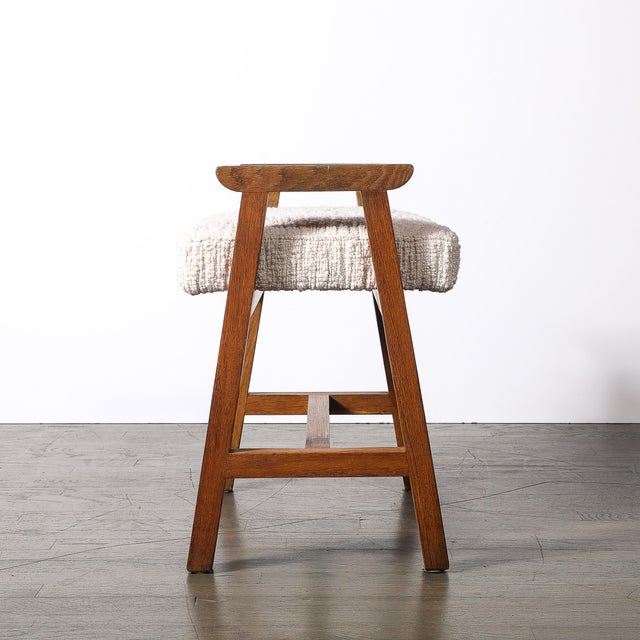 Mid-Century Modernist Oak Stool by Guillerme Et Chambron Edition Votre Maison For Sale - Image 11 of 14