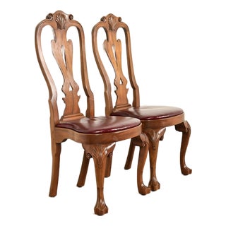 Kittinger Georgian Carved Mahogany Side Chairs or Dining Chairs, Pair For Sale