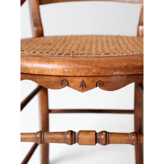 Antique Victorian Cane Seat Chairs Pair For Sale - Image 6 of 13