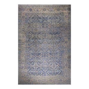 1920s Blue Medallion Antique Bakhtiari Rug 12'3" X 18'6" Handwoven Wool Carpet