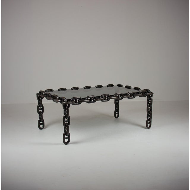 Industrial Chain Link Coffee Table in the style of Franz West, Belgium, 1970s For Sale - Image 11 of 11