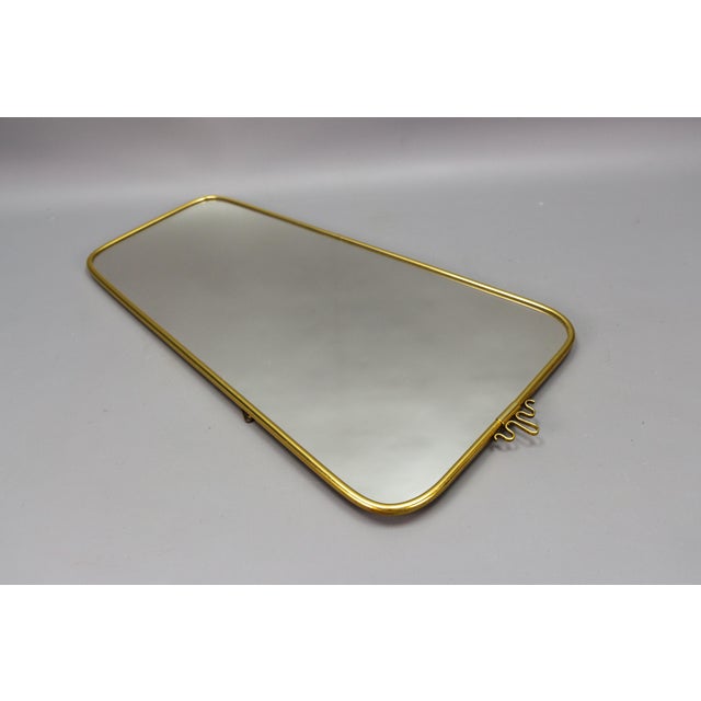 Mid-Century German Modern Brass Frame Wall Mirror from Lenzgold, 1964 For Sale - Image 10 of 18