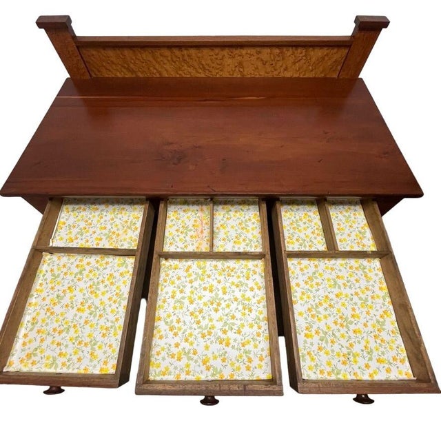 1850s Empire Style Birds Eye Maple Wood Dresser Chest of Drawers With Secret Drawers For Sale - Image 4 of 13