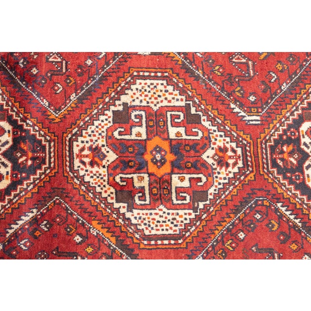 Semi-Antique Hand-Knotted Persian Qashqai Rug 5'4" X 8'9" For Sale - Image 13 of 18