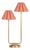 Polly Double Arm Table Lamp, Natural Brass with Wild Poppy Scalloped Shade For Sale