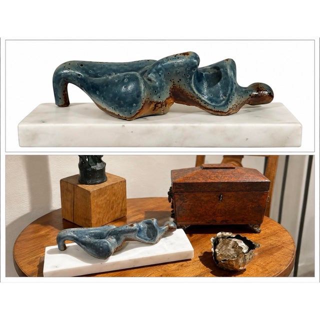 Vintage Abstract Reclining Female Sculpture in the Manner of Henry Moore For Sale - Image 10 of 10