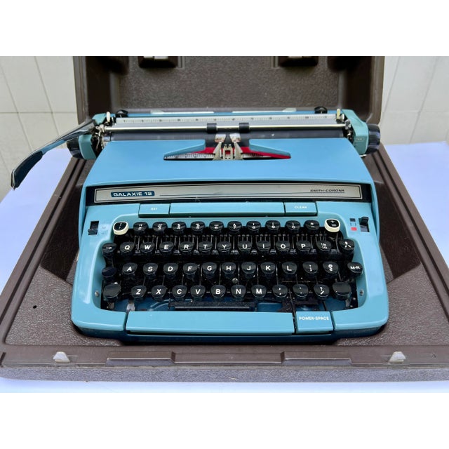 Metal Vintage Smith Corona Galaxie 12 Typewriter For Sale - Image 7 of 12