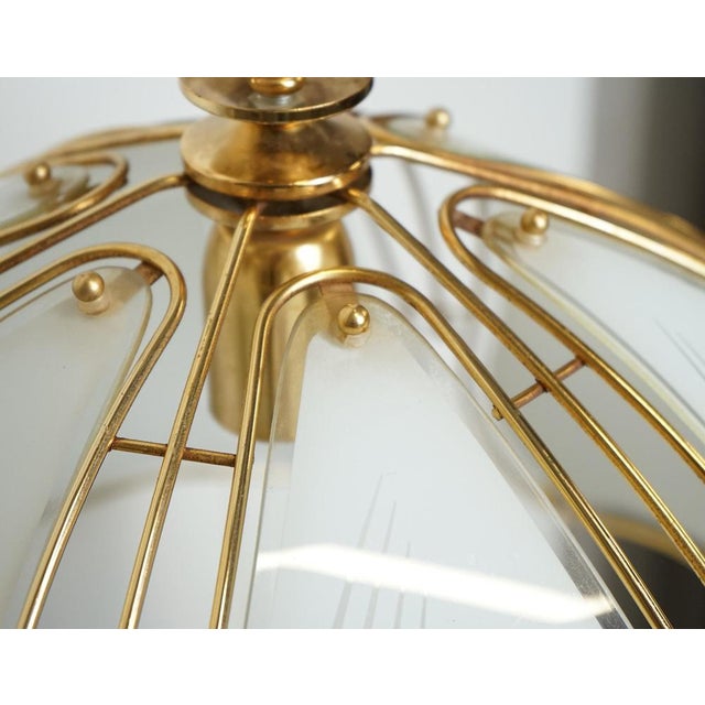 Glass Art Deco Italian Chandelier Lamp For Sale - Image 7 of 14