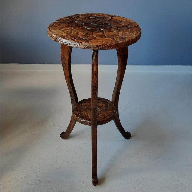 Japanese Hand-Carved Side Table from Liberty & Co, 1900s For Sale - Image 10 of 10