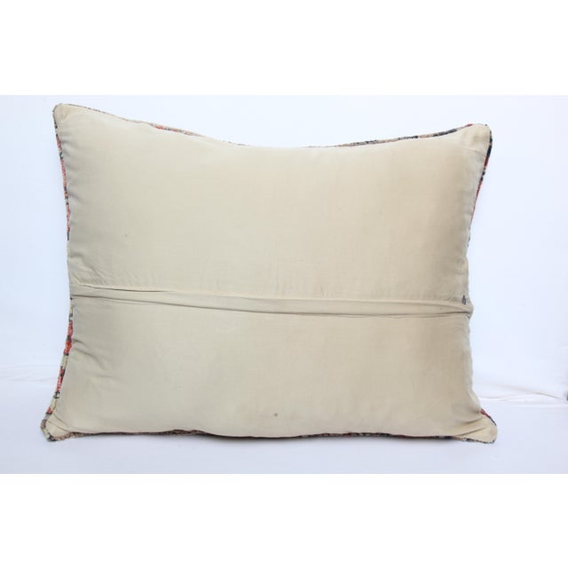 Authentic Vintage Tribal Rug Pillow Cover -Bohemian Handwoven Tribal Rug Lumbar Pillow -19'' X 25'' For Sale - Image 4 of 10