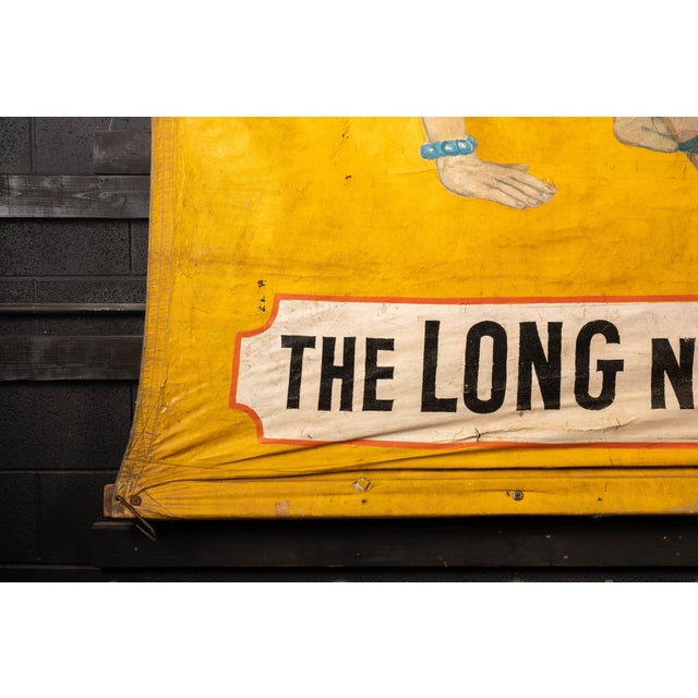Plastic Mid-20th Century “Long Necked Lady From Burma” Carnival Sideshow Banner For Sale - Image 7 of 10